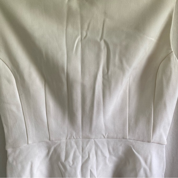 NWT Ladies French Connection sz 2 Fit n Flare White Sleeveless Dress - Picture 4 of 7
